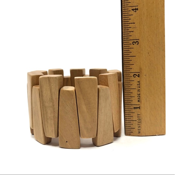 Wood wide stretch bracelet - Picture 7 of 7